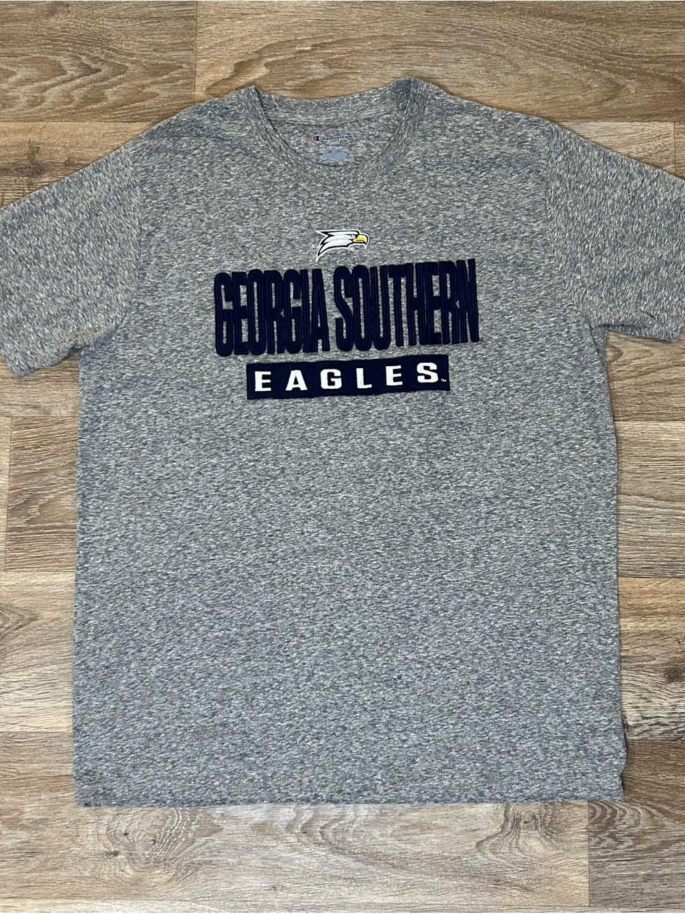 Georgia Southern Eagles Embroidered T-Shirt Champion Brand Mens XL Heather Gray